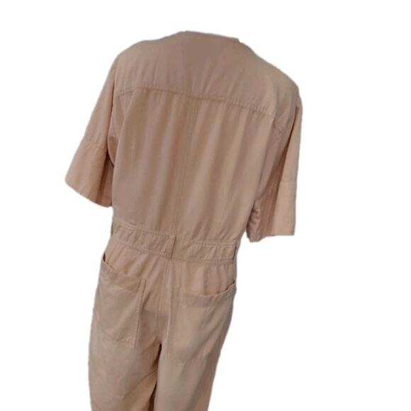 Madewell Womens Top-Stitched Coverall Jumpsuit Blush Short Sleeve Utility Size 0 - Picture 11 of 14